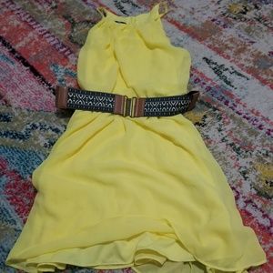 Belted Yellow Summer Dress - image 1